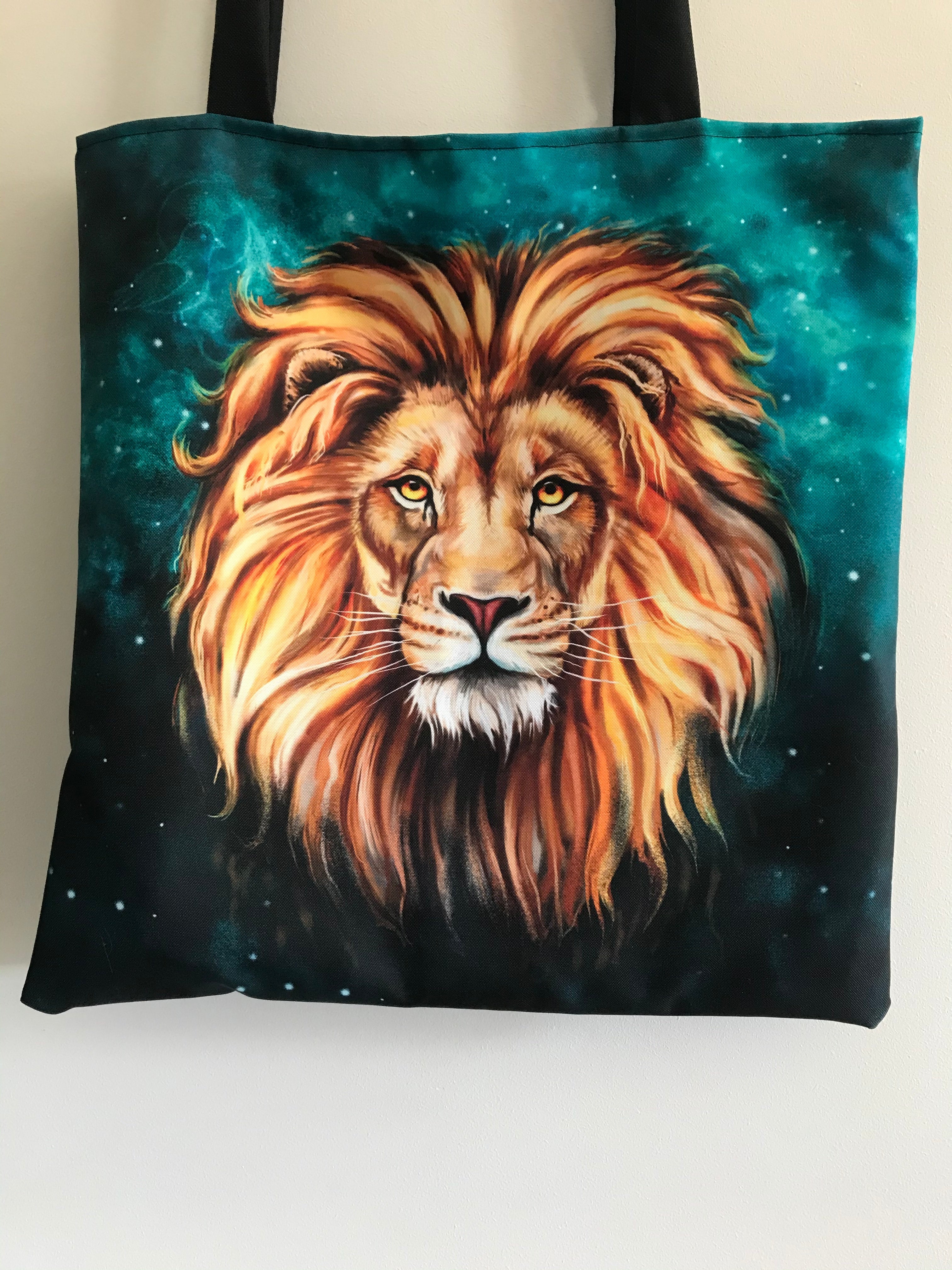 Lion Black Tallit Bag